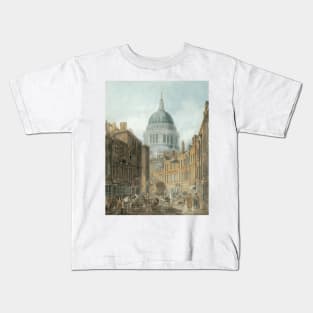 St. Paul's Cathedral from St. Martin's-le-Grand by Thomas Girtin Kids T-Shirt